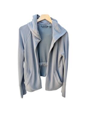 Athleta Hoodie Womens Medium Gray Open Front Lounge